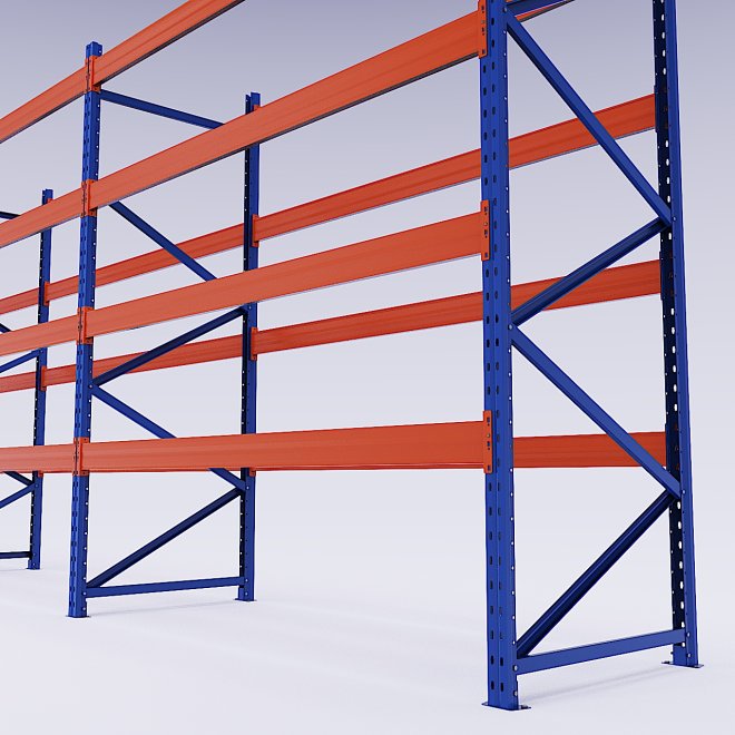 Palettenregal 3 Felder mit 4 Trageebenen