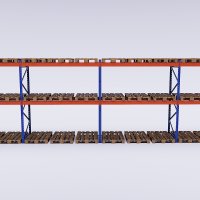 Palettenregal 4 Felder mit 2 Trageebenen