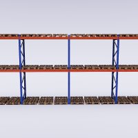 Palettenregal 4 Felder mit 2 Trageebenen