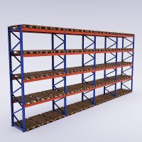 Palettenregal 4 Felder mit 4 Trageebenen
