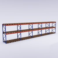 Palettenregal 5 Felder mit 2 Trageebenen