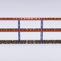 Palettenregal 5 Felder mit 2 Trageebenen