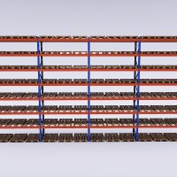 Pallst&auml;ll 4 fack med 7 b&auml;rlag