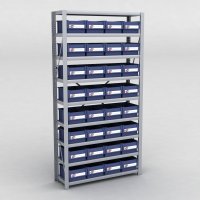 Arkivhylla med 32 plastldor D:30 cm