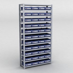 Arkivhylla med 44 plastldor D:30 cm