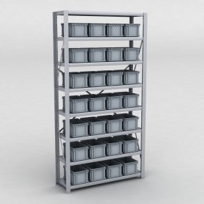 Arkivhylla med 28 plastldor D: 30cm