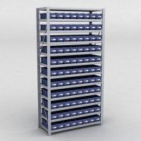 Arkivhylla med 88 plastldor D:40 cm