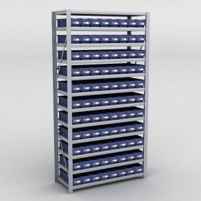 Arkivhylla med 88 plastldor D:40 cm