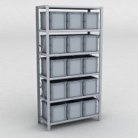 Arkivhylla med 15 plastldor D:40 cm