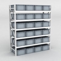 Lagerhylla inkl. 24 grtt plastldor