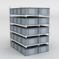 Storfagsreol Tilbygningsfag med 40 gr plastkasser