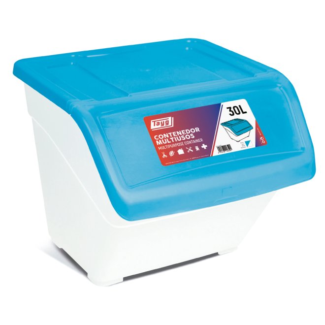Plastlåda Multi 30 liter Vit / Blå