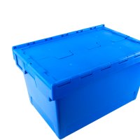 Kunststoffbox in blau mit festem Deckel