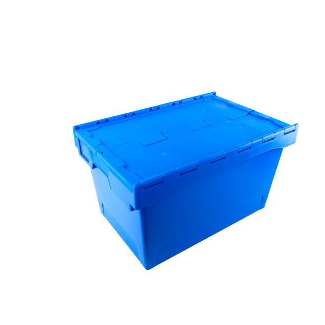 Kunststoffbox in blau mit festem Deckel