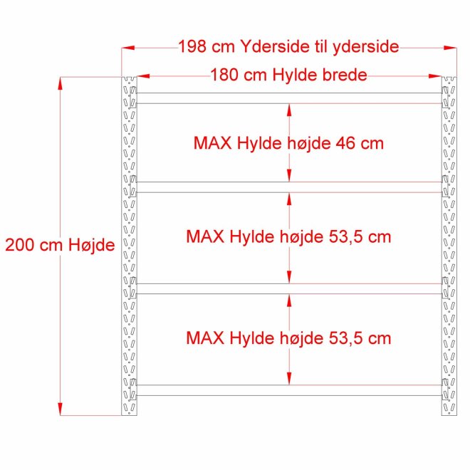 Lagerregal 1 Feld mit 4 Bden