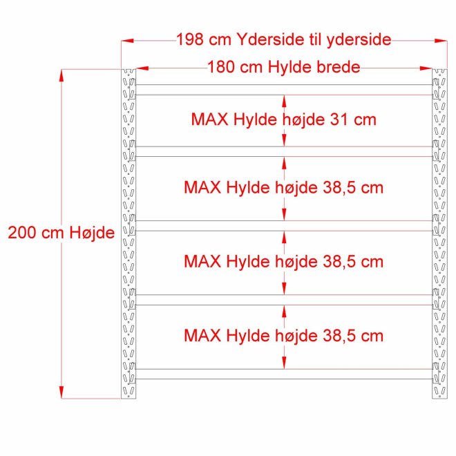 Lagerregal 1 Feld mit 5 Bden
