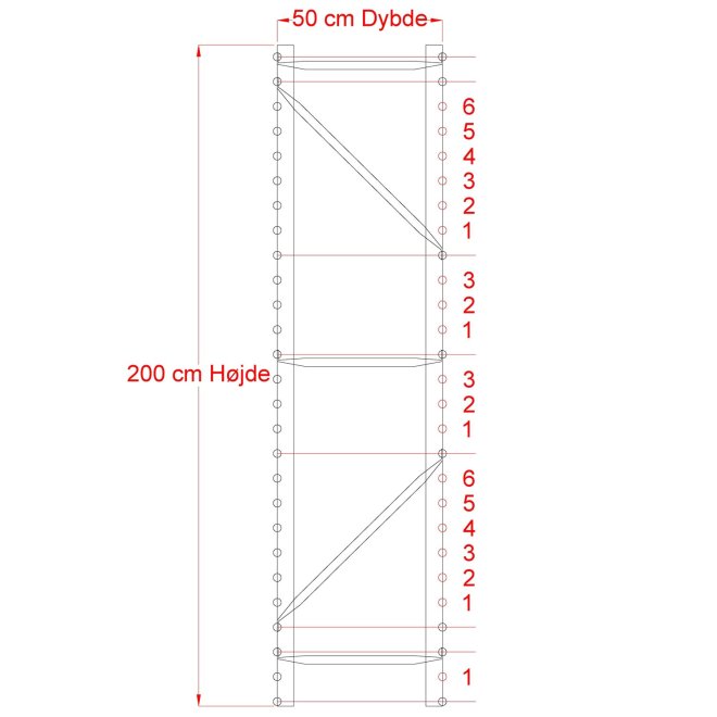 Lagerregal 1 Feld mit 5 Bden