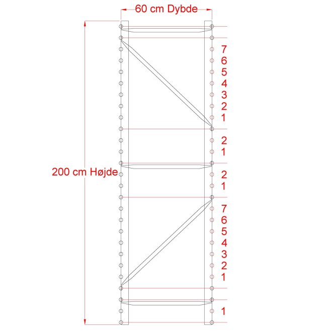 Lagerregal 1 Feld mit 5 Bden