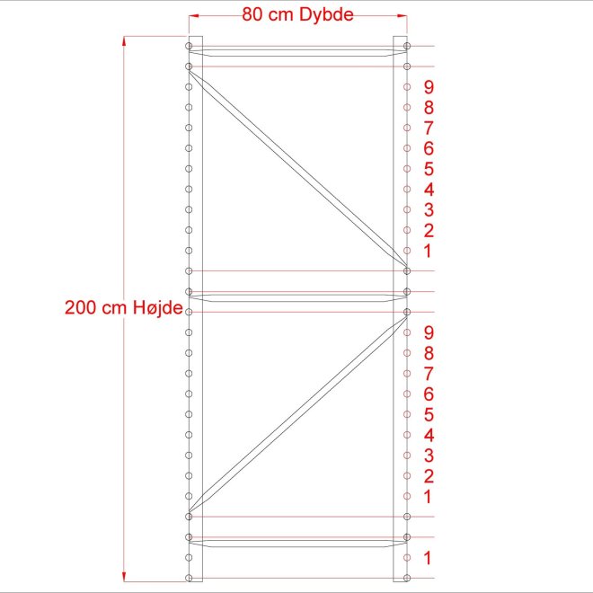Lagerregal 1 Feld mit 4 Bden