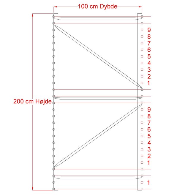 Lagerregal 1 Feld mit 3 Bden