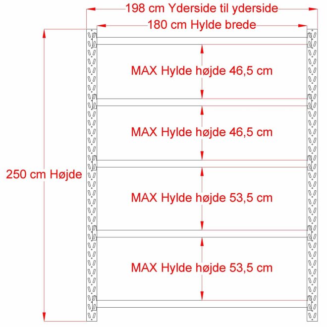 Lagerregal 1 Feld mit 5 Bden