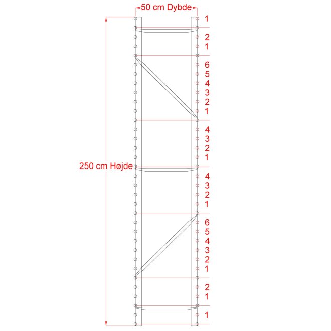 Lagerregal 1 Feld mit 4 Bden