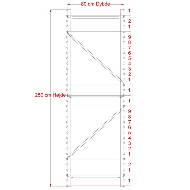Lagerregal 1 Feld mit 5 Bden