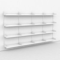 Wandregal 4 Felder mit 16 Böden