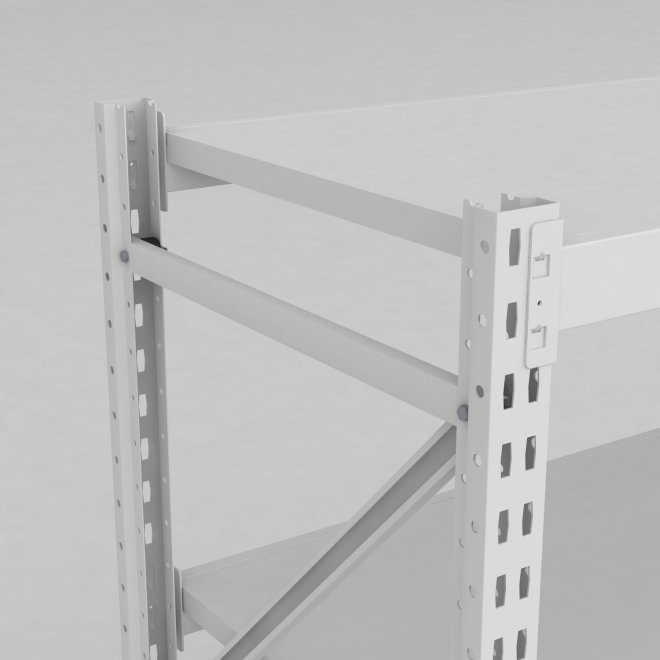 Grofachregal 2 Felder mit 96 Kunststoffboxen in Grau