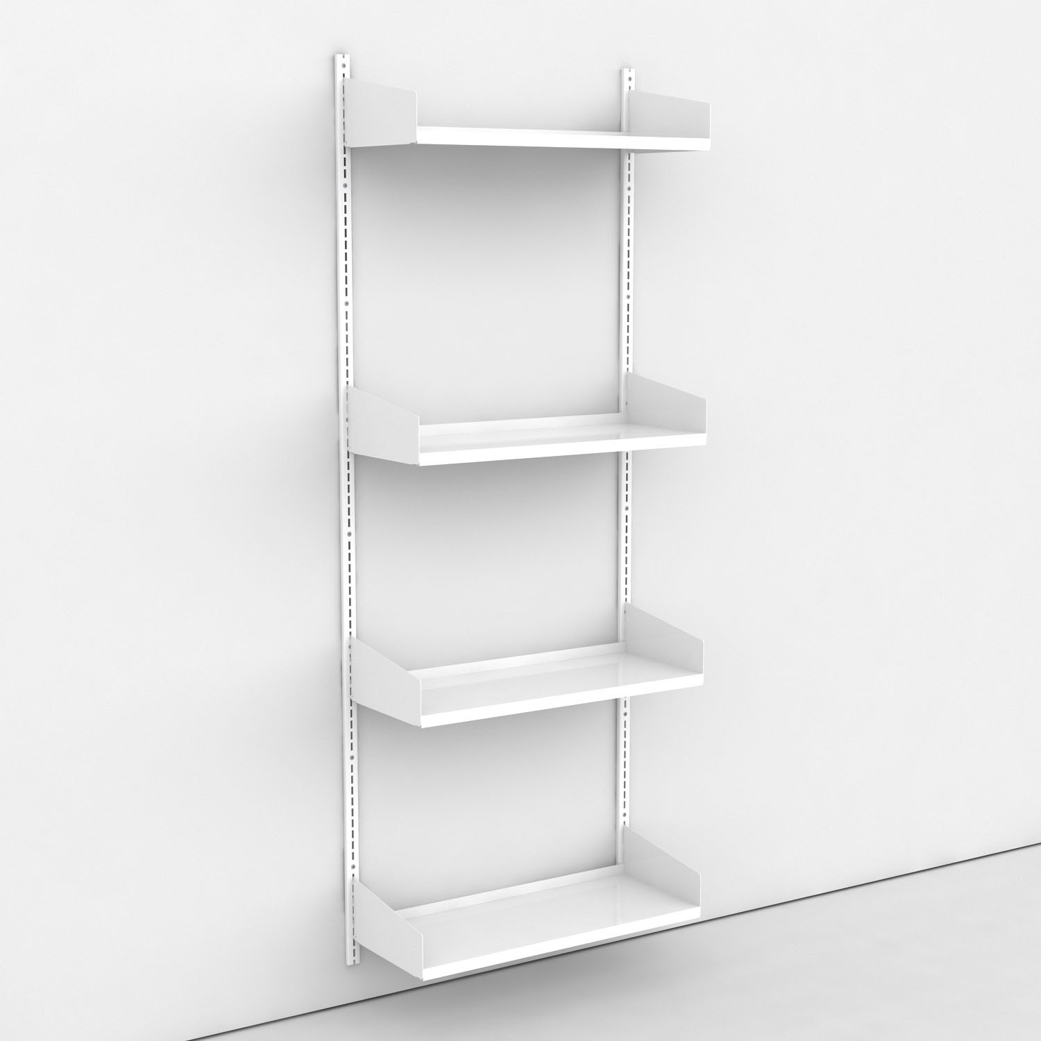  Vägghängd hylla med 1 fack med 4 hyllplan| H: 200 x L: 78 x D: 30 cm