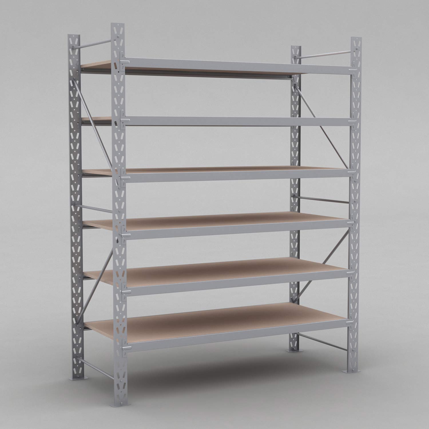  Lagerhylla H: 250 D: 80 cm 6 hyllplan