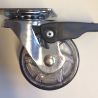 (Restverkäufe) Transportrollen mit Bremse Schwarz Transparent