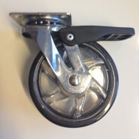 (Restverkäufe) Transportrollen mit Bremse Schwarz Transparent