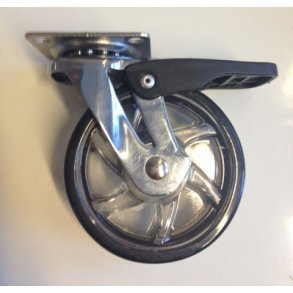 (Restverkäufe) Transportrollen mit Bremse Schwarz Transparent