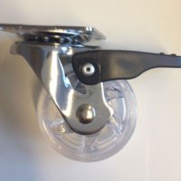 (Restverkäufe) Transportrollen mit Bremse Weiß Transparent