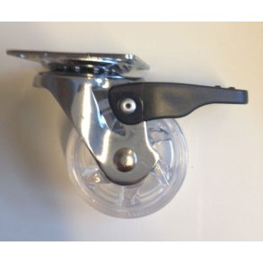 (Restverkäufe) Transportrollen mit Bremse Weiß Transparent