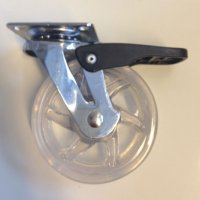 (Restverkufe) Transportrollen mit Bremse Wei Transparent