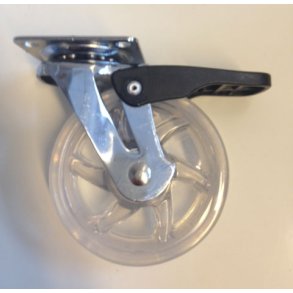 (Restverkufe) Transportrollen mit Bremse Wei Transparent