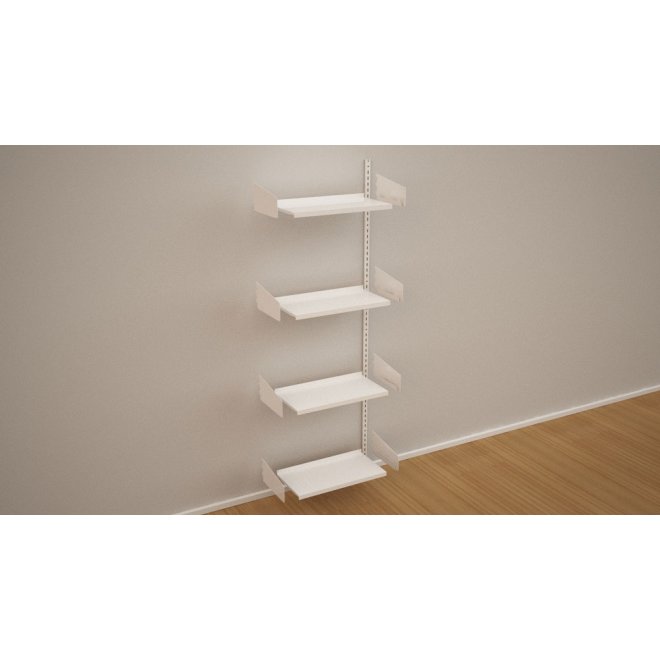 Wandregal-Anbaufeld mit 4 Fachböden