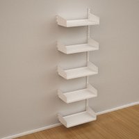 Wandregal-Anbaufeld mit 5 Fachböden