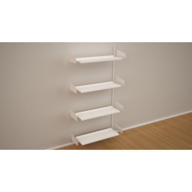 Wandregal-Anbaufeld mit 4 Fachböden