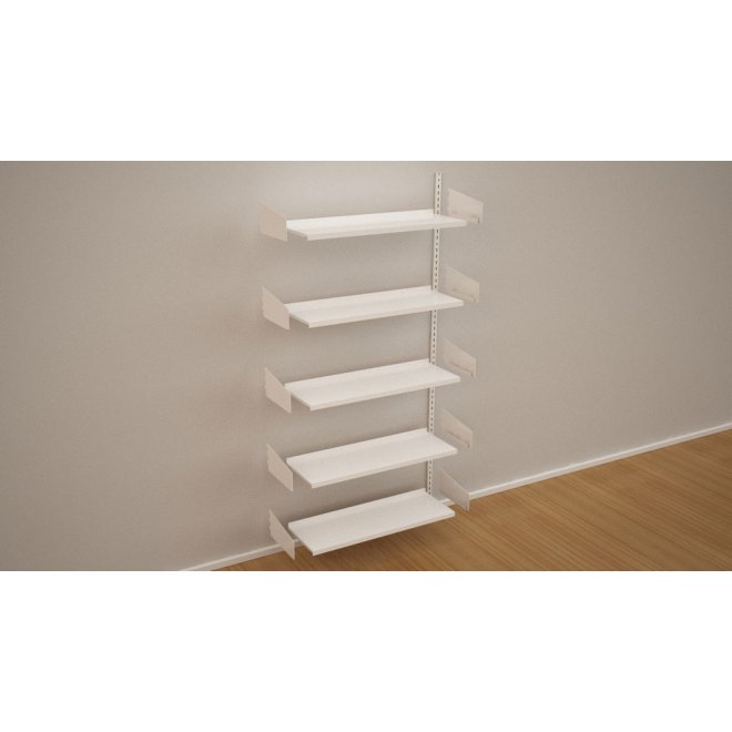 Wandregal-Anbaufeld mit 5 Fachböden