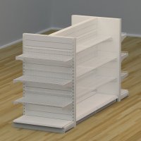 Butiksreol 4 sidet med trdhylder og rillepanel