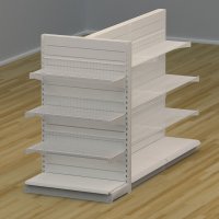 Butiksreol 3-sidet med trdhylder og rillepanel