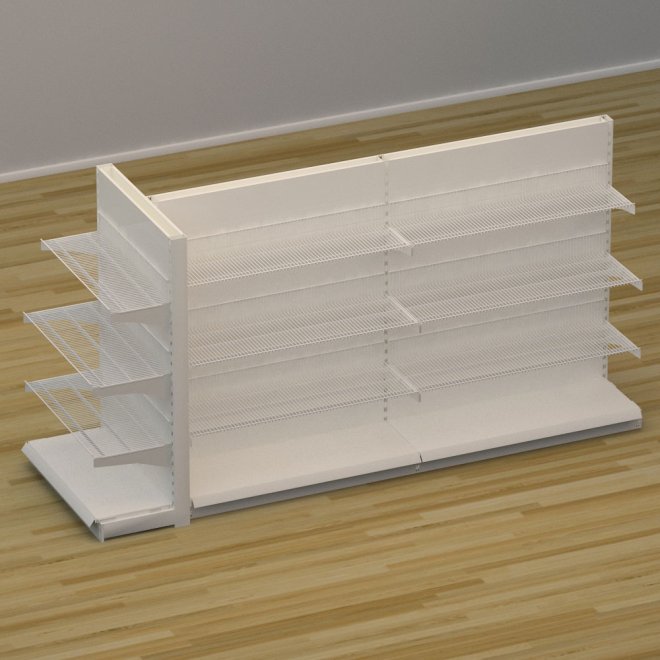 Butiksreol 3-sidet med trdhylder