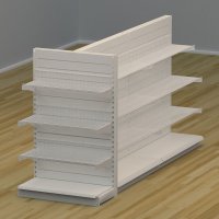 Butiksreol 3-sidet med rillepanel og trdhylder