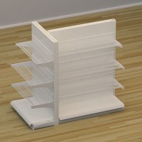 Butiksreol 3-sidet med trdhylder