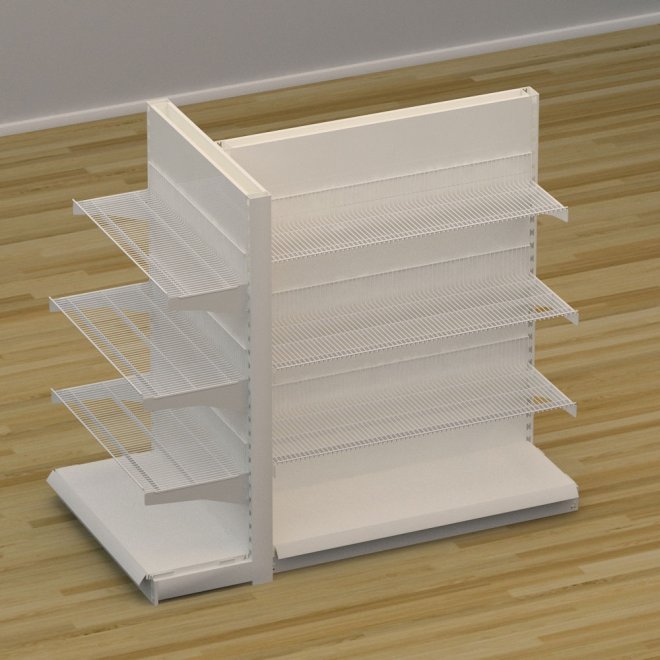 Butiksreol 3-sidet med trdhylder