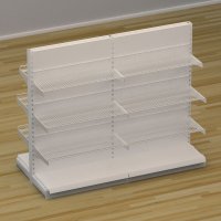 Butiksreol dobbeltsidet med trdhylder