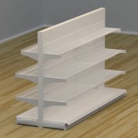 Butiksreol dobbeltsidet med trdhylder